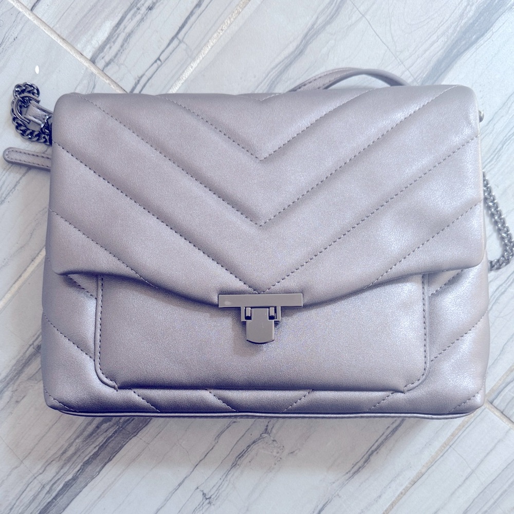 a new day Silver Chevron Crossbody Bag